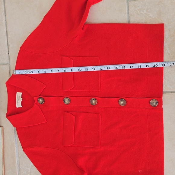 SÉZANE Betty Coral Red Merino Wool Knit Cardigan Jacket Size Medium New - Picture 10 of 11